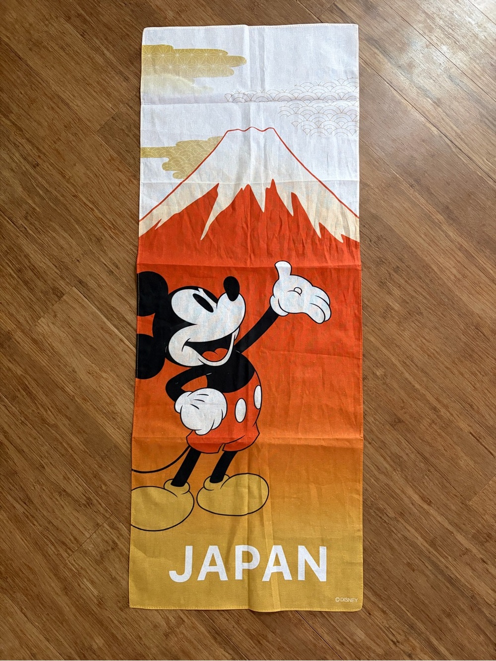 Mickey Mouse Disney Store Japan exclusive tenugui, 13.5” x 35”